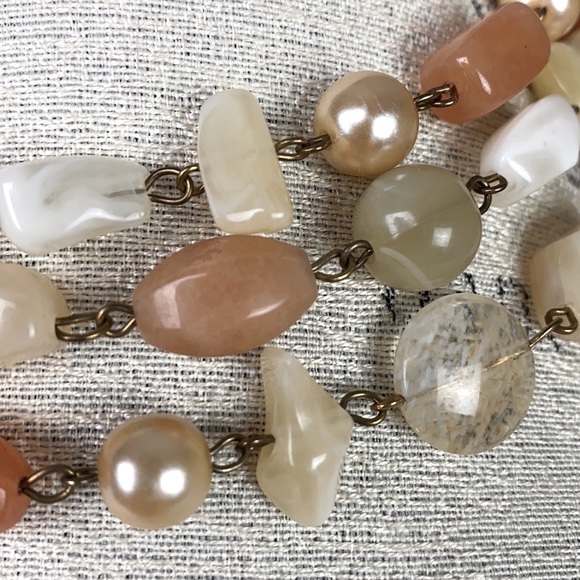 Boho Mixed Beads Chunky Bright Necklace 24" drop colorful - Picture 2 of 7